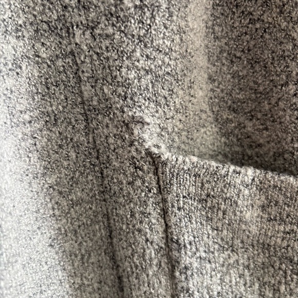 Lush Wool Gray Open Front Long Sweater Coat - Picture 8 of 15